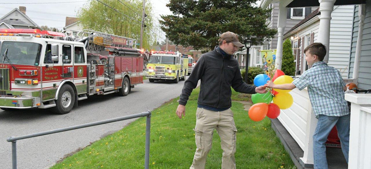 Celebrating with a birthday parade